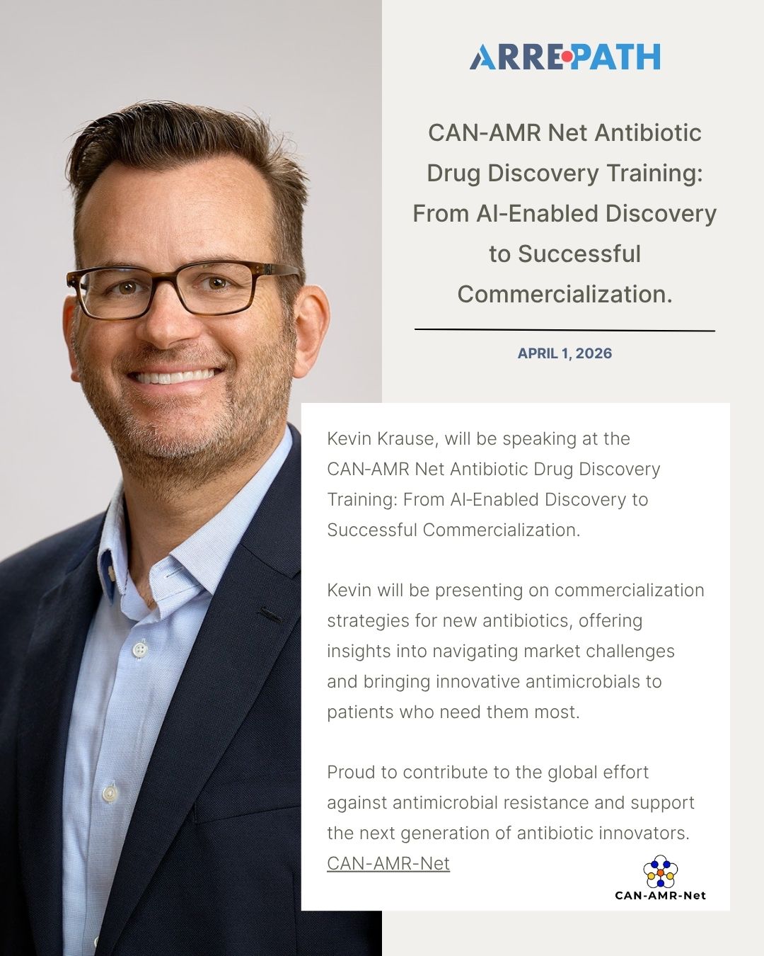 ArrePath's Kevin Krause speaks at CAN-AMR Net Antibiotic Drug Discovery Training